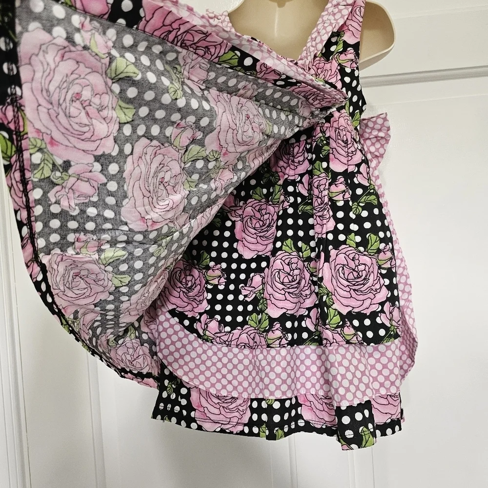 Hatch & Cloak Bye Bye Birdie Scoop Neck Wrap Dress Floral Polka Dot Size 2T